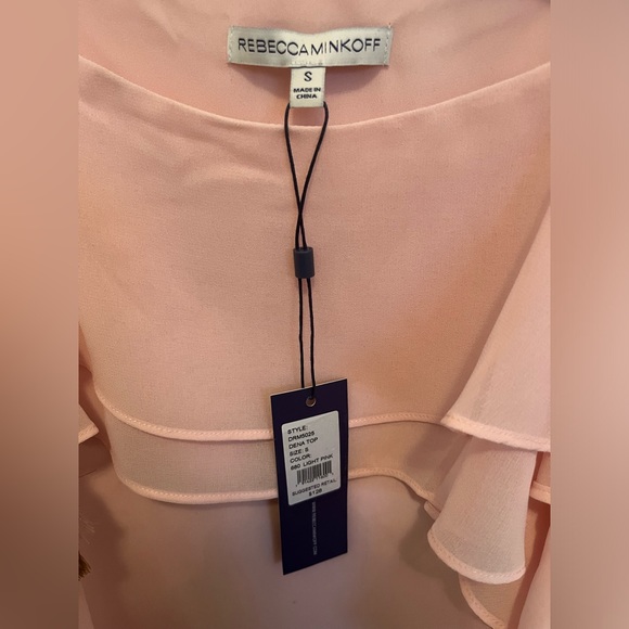 Rebecca Minkoff Dena Tiered Cold-Shoulder Light Pink Top - Picture 8 of 12